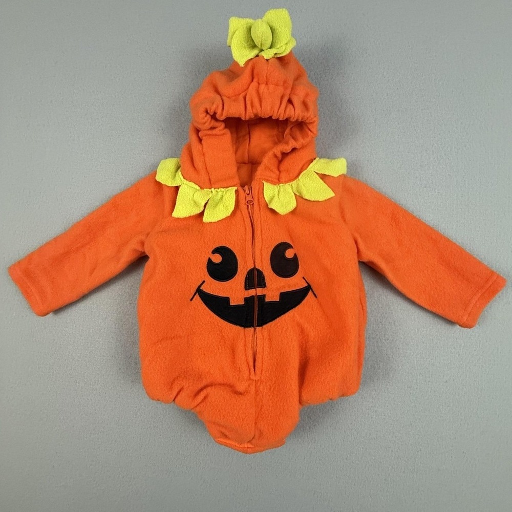 Clothing Pumpkin Costume Unisex Baby Orange Fleece Hooded Romper Mingyilu